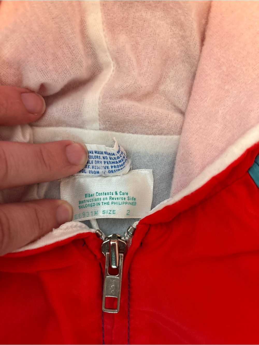 Vintage 90s Mothercare Kids 2 Years “Fishing” RARE Color Block Windbreaker Retro - Picture 4 of 8